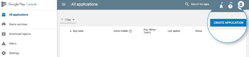 Application Creation Dashboard